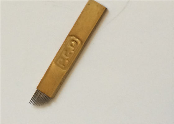 China Equipo permanente grueso de oro del maquillaje de las agujas 0.5m m de Microblading del tatuaje de PCD proveedor