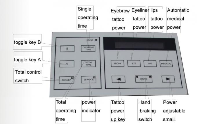 Máquinas permanentes del tatuaje del maquillaje con la máquina del tatuaje de la belleza de la fuente de alimentación del LCD semi 2