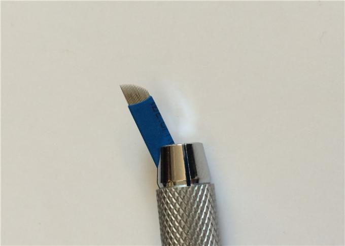 Azul agujas de bordado permanentes del maquillaje 3D de los pernos de 0,25 milímetros 17 para los tatuajes 0
