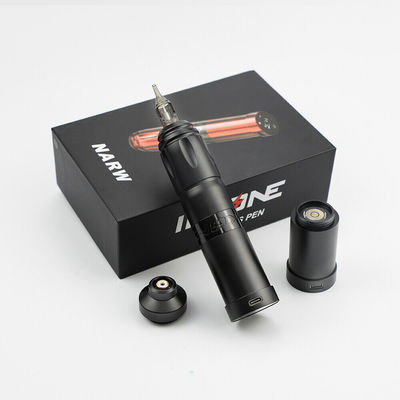 China Acero inoxidable 1800mAh NARW Máquina de tatuaje inalámbrico 1-OLED Display Batería de pantalla táctil pistola de tatuaje rotativa bolígrafo de tatuaje con potencia RCA proveedor