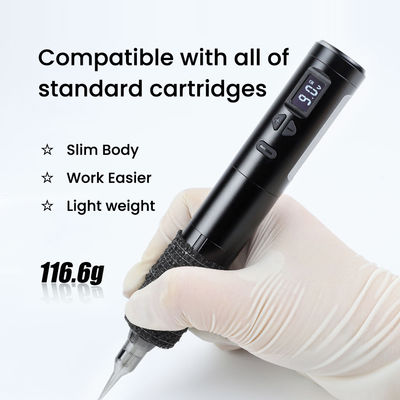 10W Dermógrafo inalámbrico Máquina de tatuaje Máquina de maquillaje permanente inalámbrica Conector RCA Máquina de cuerpo Largura 24 * 132.4mm proveedor