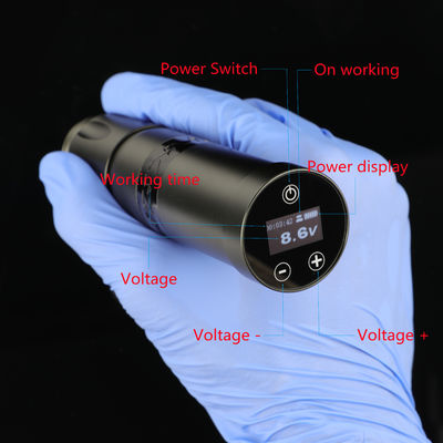 Acero inoxidable 1800mAh NARW Máquina de tatuaje inalámbrico 1-OLED Display Batería de pantalla táctil pistola de tatuaje rotativa bolígrafo de tatuaje con potencia RCA proveedor