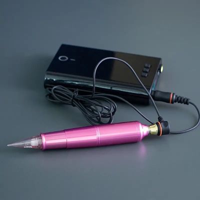 Micropigmentación del cuero cabelludo ceja labios amarillos cartuchos de tatuaje rotativos pluma acero inoxidable con batería eléctrica proveedor