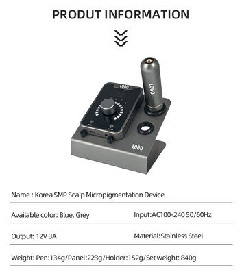 Dispositivo de micropigmentación del cuero cabelludo tipo pistola eléctrica SMP con maquillaje permanente y máquina de tatuaje de motor suizo en azul negro proveedor