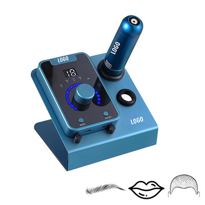 Dispositivo de micropigmentación del cuero cabelludo tipo pistola eléctrica SMP con maquillaje permanente y máquina de tatuaje de motor suizo en azul negro proveedor