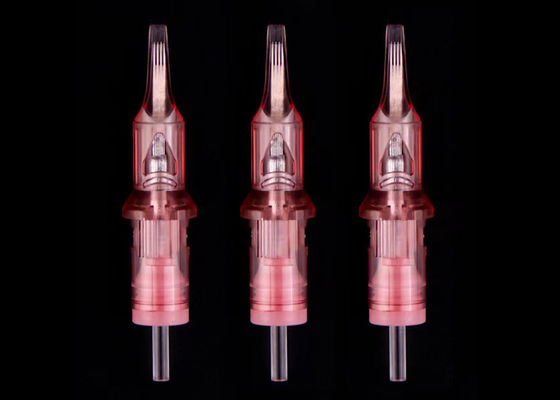Agujas de maquillaje permanente de acero inoxidable estándar en color rosa