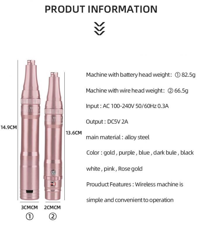 Máquina de tatuaje de cejas de batería profesional con protrusión de aguja de 0-3.5 mm y diseño inalámbrico 1