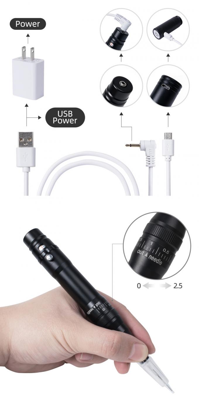 Máquina de tatuaje de cejas de batería profesional con protrusión de aguja de 0-3.5 mm y diseño inalámbrico 4