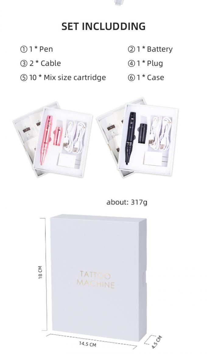 Máquina de tatuaje de cejas de batería profesional con protrusión de aguja de 0-3.5 mm y diseño inalámbrico 8