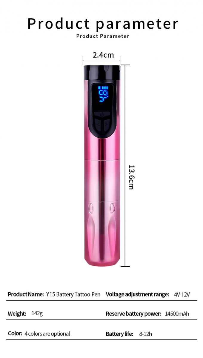 14500mAh Batería de reserva de energía Máquina de tatuaje inalámbrico con pantalla LCD y batería reemplazable Diseño de aluminio de aeronaves 6