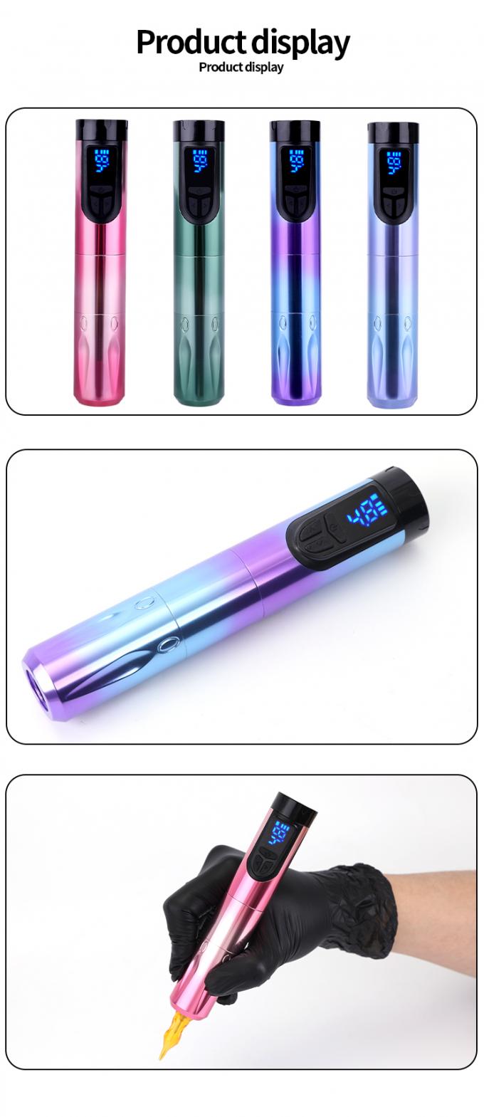 14500mAh Batería de reserva de energía Máquina de tatuaje inalámbrico con pantalla LCD y batería reemplazable Diseño de aluminio de aeronaves 7
