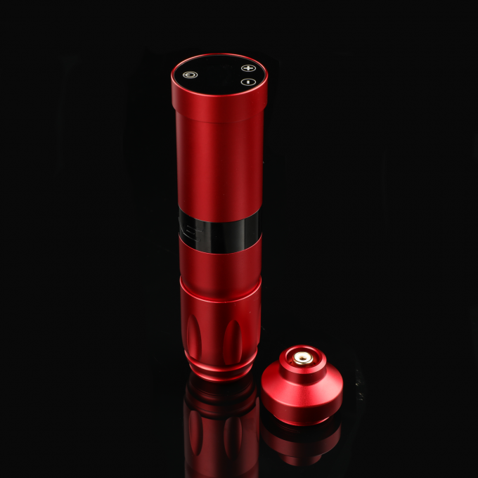 Acero inoxidable 1800mAh NARW Máquina de tatuaje inalámbrico 1-OLED Display Batería de pantalla táctil pistola de tatuaje rotativa bolígrafo de tatuaje con potencia RCA 6