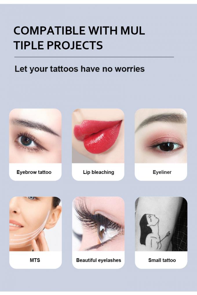 Micropigmentación del cuero cabelludo ceja labios amarillos cartuchos de tatuaje rotativos pluma acero inoxidable con batería eléctrica 5