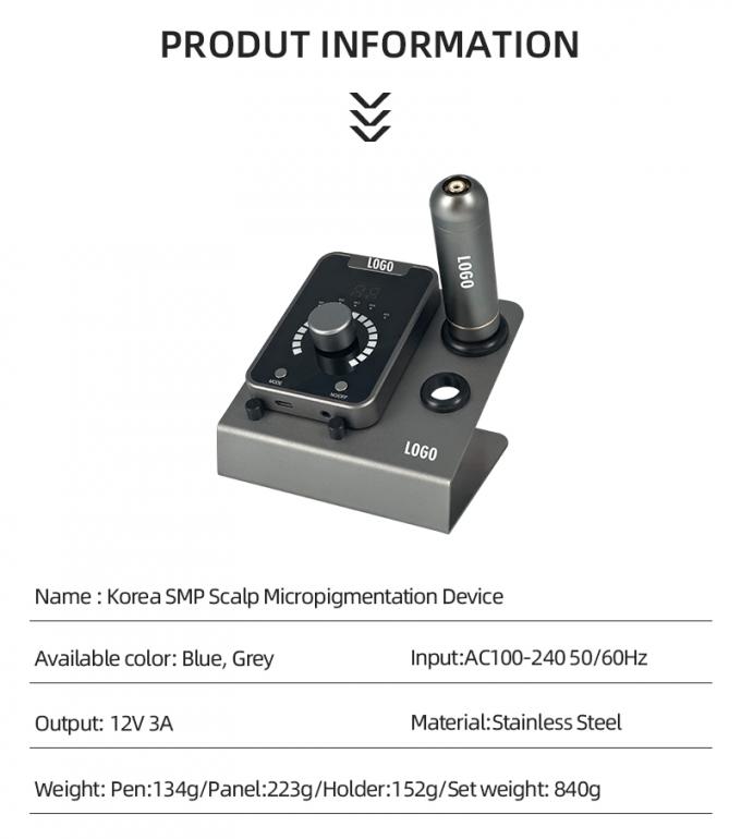 Dispositivo de micropigmentación del cuero cabelludo tipo pistola eléctrica SMP con maquillaje permanente y máquina de tatuaje de motor suizo en azul negro 2