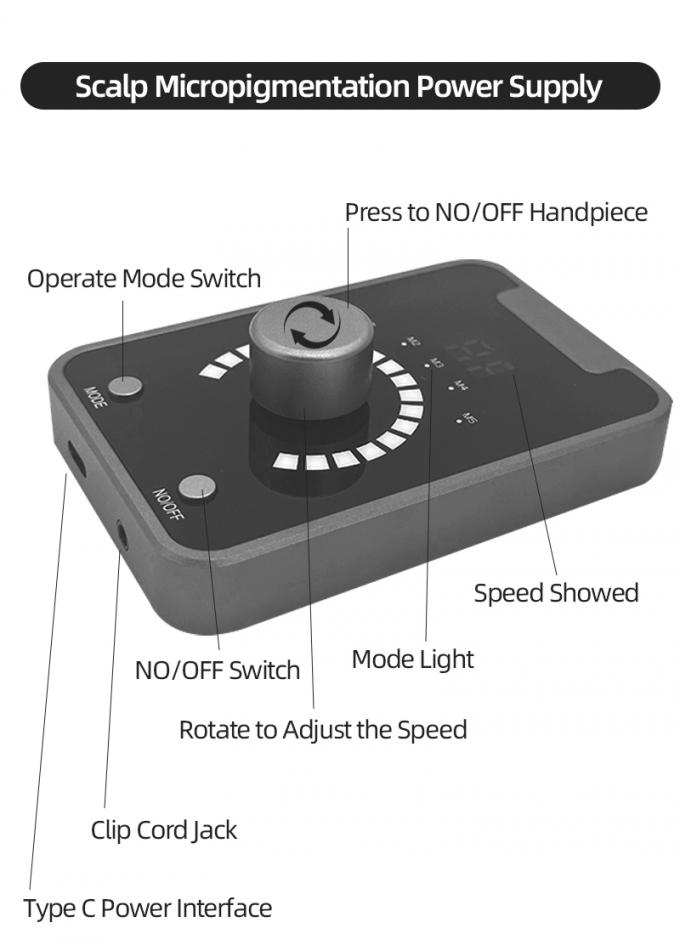 Dispositivo de micropigmentación del cuero cabelludo tipo pistola eléctrica SMP con maquillaje permanente y máquina de tatuaje de motor suizo en azul negro 3