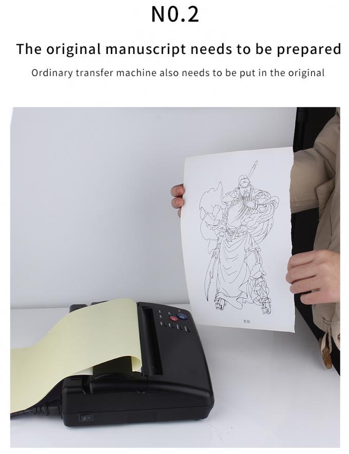 Mini impresora de plantilla de tatuaje de 12000mAh, m&aacute;quina fotocopiadora t&eacute;rmica, impresora de transferencia inal&aacute;mbrica, m&aacute;quina impresora de tatuajes 2