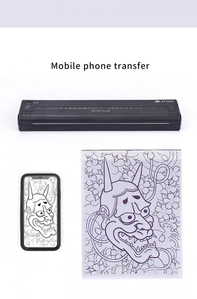 Mini impresora de plantilla de tatuaje de 12000mAh, m&aacute;quina fotocopiadora t&eacute;rmica, impresora de transferencia inal&aacute;mbrica, m&aacute;quina impresora de tatuajes 14