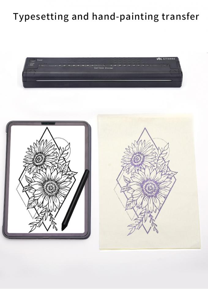 Mini impresora de plantilla de tatuaje de 12000mAh, m&aacute;quina fotocopiadora t&eacute;rmica, impresora de transferencia inal&aacute;mbrica, m&aacute;quina impresora de tatuajes 16
