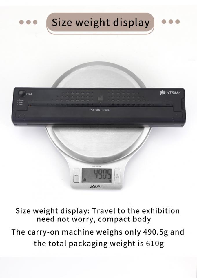 Mini impresora de plantilla de tatuaje de 12000mAh, m&aacute;quina fotocopiadora t&eacute;rmica, impresora de transferencia inal&aacute;mbrica, m&aacute;quina impresora de tatuajes 24