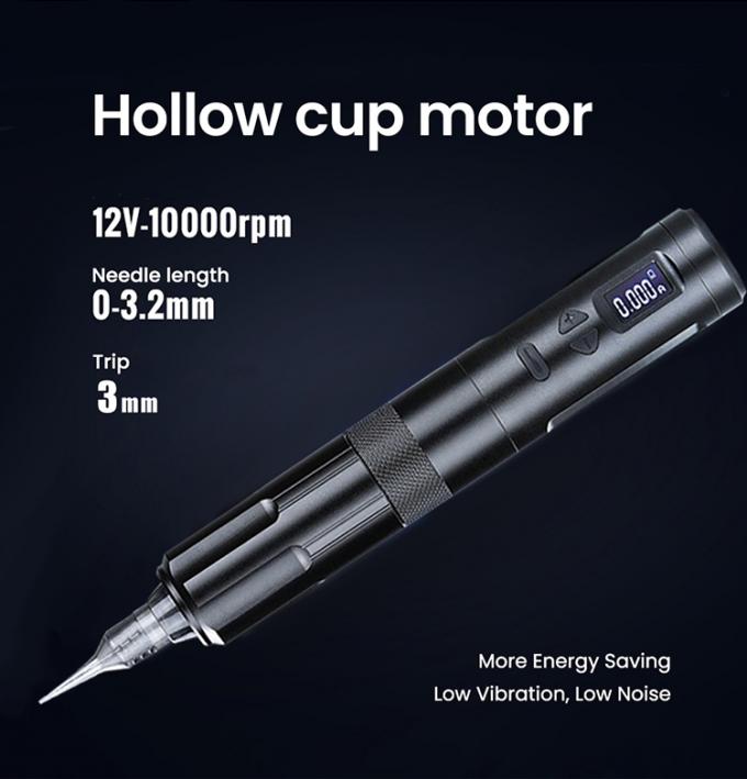 Derm&oacute;grafo inal&aacute;mbrico M&aacute;quina de tatuaje el&eacute;ctrico M&aacute;quina de maquillaje permanente inal&aacute;mbrico Aluminio 2 cabezas de bater&iacute;a Modelo de conector RCA 6