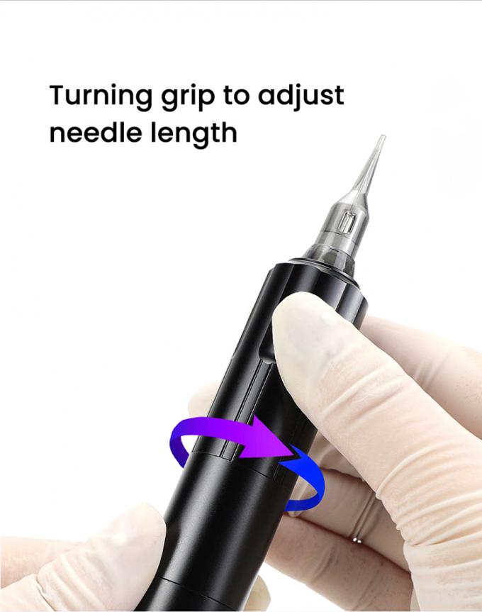 Derm&oacute;grafo inal&aacute;mbrico M&aacute;quina de tatuaje el&eacute;ctrico M&aacute;quina de maquillaje permanente inal&aacute;mbrico Aluminio 2 cabezas de bater&iacute;a Modelo de conector RCA 10