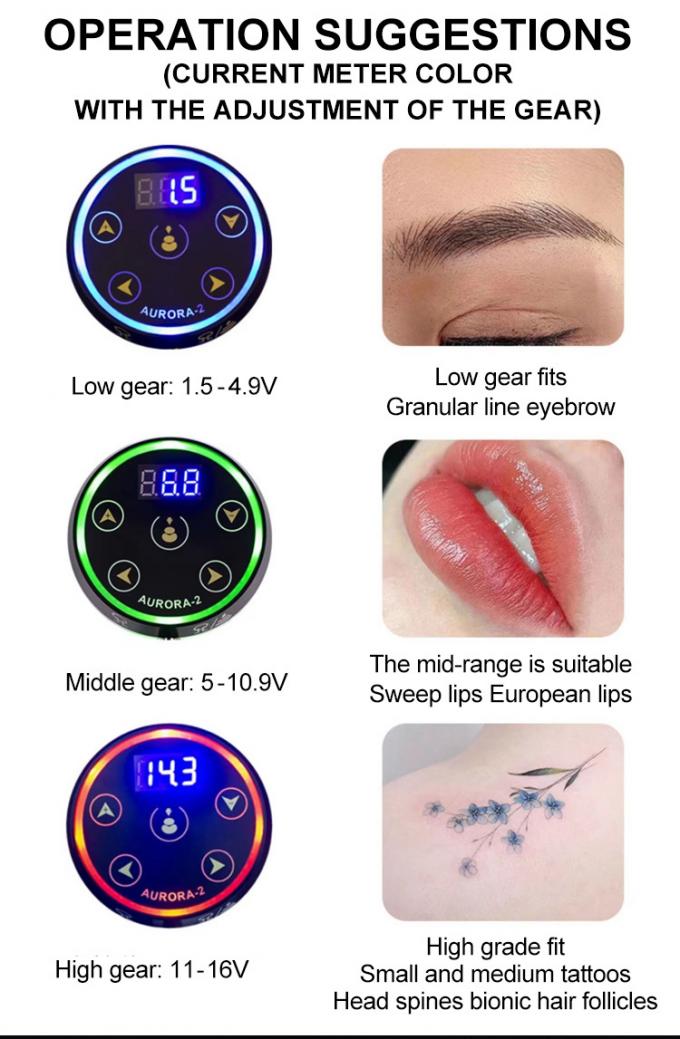 Conjunto de máquina de tatuaje rotativo con fuente de alimentación Aurora II Popular Kit de lápiz de tatuaje incluyendo pistolas de tatuaje 10