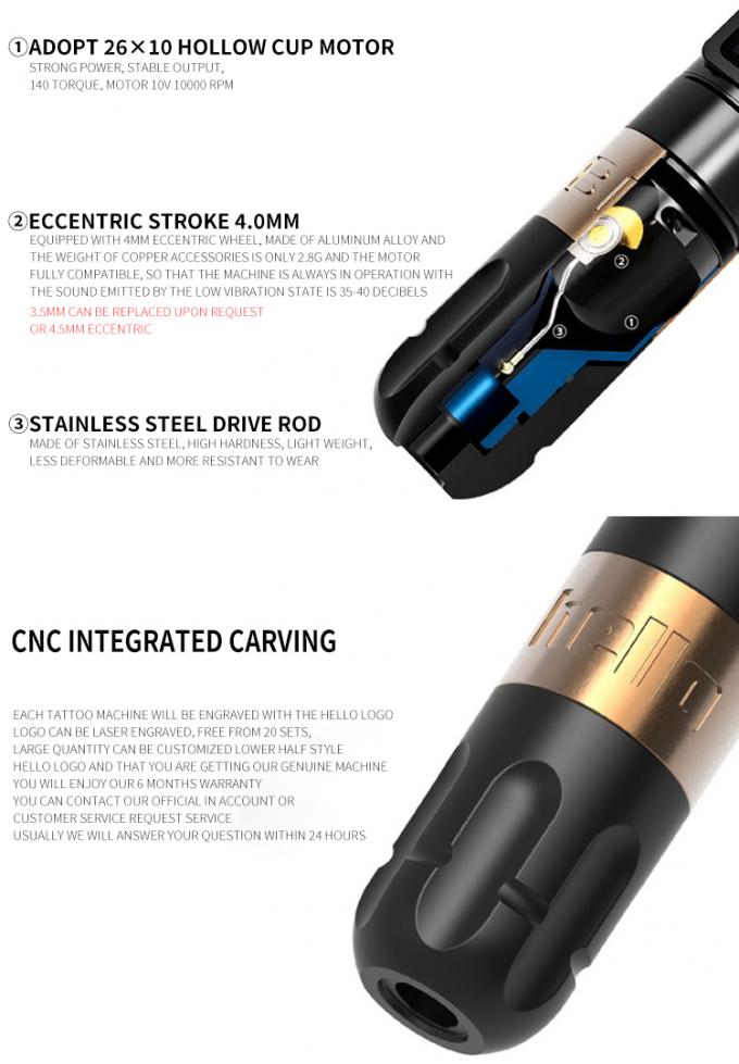 Ambici&oacute;n Soldado Digital Display Arma el&eacute;ctrica de tatuaje M&aacute;quina inal&aacute;mbrica M&aacute;quina rotativa de l&aacute;piz de tatuaje M&aacute;quina para artista de tatuajes 8