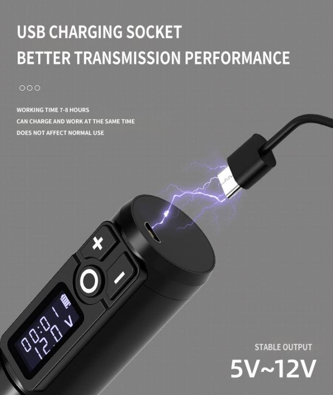 Ambici&oacute;n Soldado Digital Display Arma el&eacute;ctrica de tatuaje M&aacute;quina inal&aacute;mbrica M&aacute;quina rotativa de l&aacute;piz de tatuaje M&aacute;quina para artista de tatuajes 16